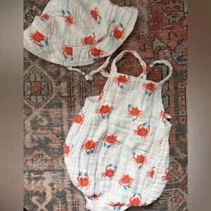 ANGEL DEAR Crabby Cuties Retro Sunsuit & Sunhat